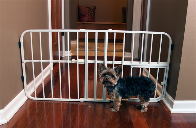 0618ds Step Over Small Expandable Metal Pet Gate, Beige