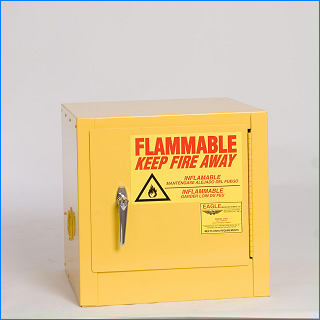 1900 Flammable Liquid Storage Cabinets - Yellow One Door Self-closing One Shelf