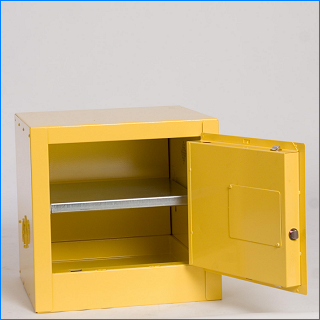 1901 Flammable Liquid Storage Cabinets - Yellow One Door Manual One Shelf