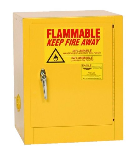 1904 Flammable Liquid Storage Cabinets - Yellow One Door Manual One Shelf