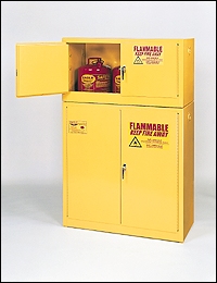 Add-15 Flammable Liquid Storage Cabinets - Yellow Two Door Manual Optional Shelf
