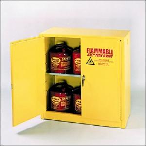 1932 Flammable Liquid Storage Cabinets - Yellow Two Door Manual One Shelf