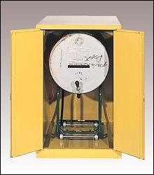 1955 Safety Storage Drum Cabinets - Yellow Two Door Manual - 2 Vertical Drum