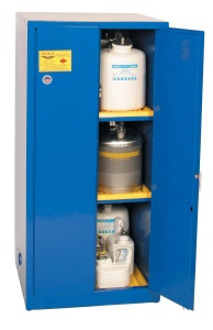 Cra-70 Acid And Corrosive Safety Storage Cabinets - Blue Two Door Self-closing One Shelf