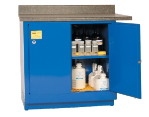 Cra-71 Acid And Corrosive Safety Storage Cabinets - Blue Two Door Manual One Shelf