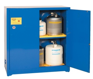 Cra-3010 Acid And Corrosive Safety Storage Cabinets - Blue Two Door Self-closing One Shelf