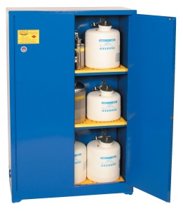 Cra-47 Acid And Corrosive Safety Storage Cabinets - Blue Two Door Manual Two Shelves