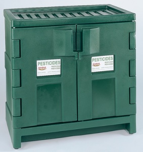 Pest P22 Pesticide Safety Storage Cabinets - Green Poly Cabinet Two Door-two Shelves