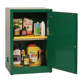 Pest24 Pesticide Safety Storage Cabinets - Green One Door Self-closing One Shelf