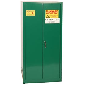 Pest2610 Pesticide Safety Storage Cabinets - Green 2-dr Self-close Vert Drum With Rollers And 1-shelf