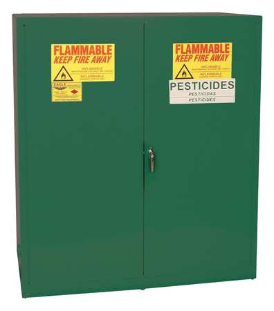 Pest1955 Pesticide Safety Storage Cabinets - Green Two Door Manuel - 2 Vertical Drum