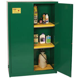 Pest47 Pesticide Safety Storage Cabinets - Green Two Doors Manual Two Shelves