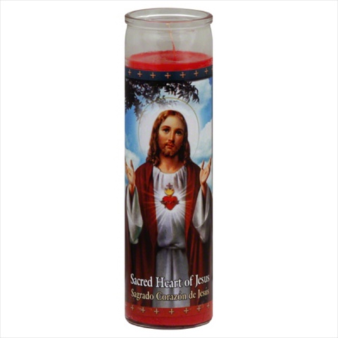 Candle Heart Of Jesus Red-1 Ea -pack Of 12