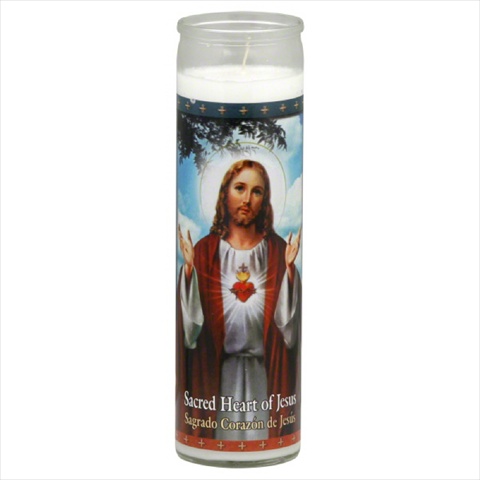 Candle Heart Of Jesus Wht-1 Ea -pack Of 12