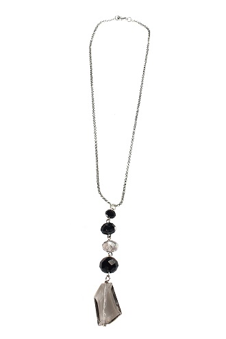 4832-n-gry Crystal Pendant Necklace