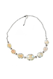 5301-n-ab Faceted Oval Frontal Necklace, Yellow