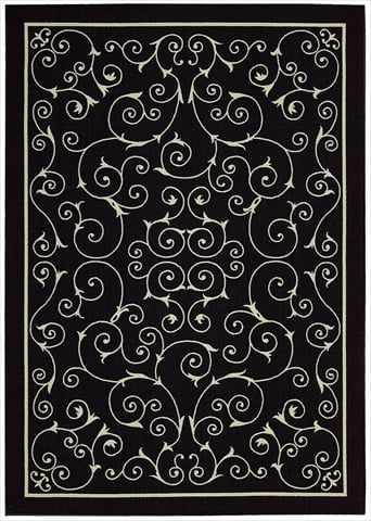 11205 Home & Garden Area Rug Collection Black 5 Ft 3 In. X 7 Ft 5 In. Rectangle
