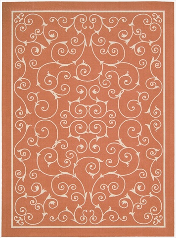 11206 Home & Garden Area Rug Collection Orange 5 Ft 3 In. X 7 Ft 5 In. Rectangle