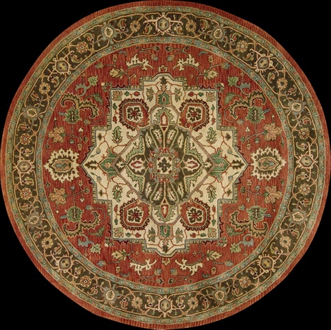 1159 Jaipur Area Rug Collection Red 6 Ft X 6 Ft Round