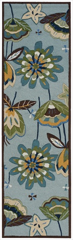 11580 Fantasy Area Rug Collection Aqua 2 Ft 3 In. X 8 Ft Runner