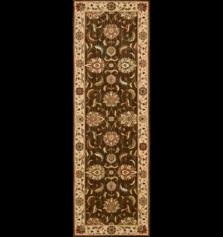 66929 Living Treasures Area Rug Collection Brown 2 Ft 6 In. X 8 Ft Runner