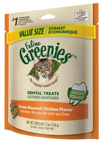 428576 Green Feline Dental Chicken Treats 5.5 Oz.
