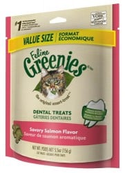 428578 Green Feline Dental Salmon Treats 5.5 Oz.