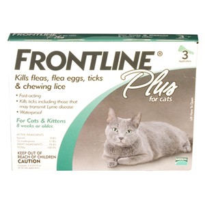 999510 Frontline Plus Green Cat 3pk