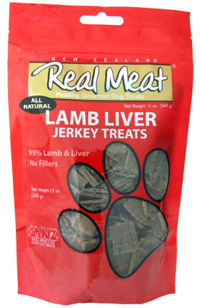 Real Meat 828013 Dog Jerky Treats Lamb Liver 12 Oz.