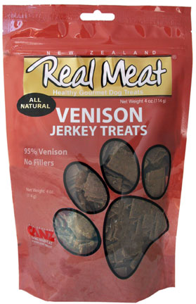 Real Meat 828017 Dog Jerky Treats Ven 4 Oz.