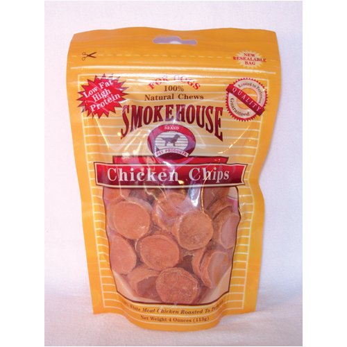 Smoke House Pet Products 785012 Chicken Chips Large 4 Oz. Pch