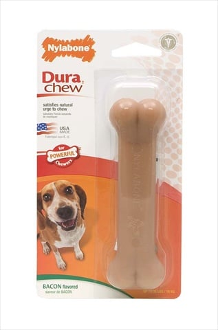 Nylabone Power Chew Flavored Durable Chew Toy for Dogs Bacon Flavor Medium/Wolf - Up to 35 lbs.