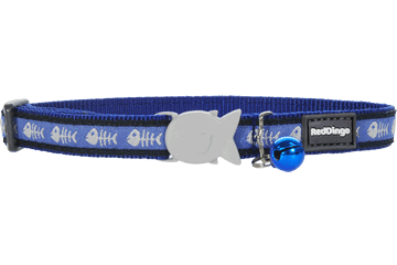 Cc-sk-db-sm Cat Collar Design Fish Bone Blue