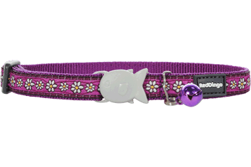 Cc-dc-pu-sm Cat Collar Design Daisy Chain Purple