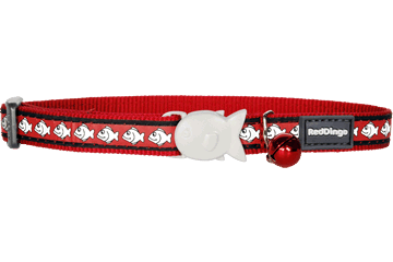 Cc-rf-re-sm Cat Collar Reflective Red