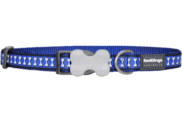 Dc-rb-db-sm Dog Collar Reflective Dark Blue, Small