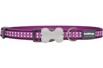 Dc-rb-pu-me Dog Collar Reflective Purple, Medium