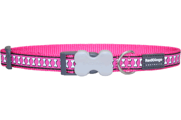 Dc-rb-hp-me Dog Collar Reflective Hot Pink, Medium