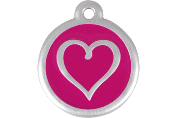 06-th-hp-sm Qr Tag Premium Heart Hot Pink, Small