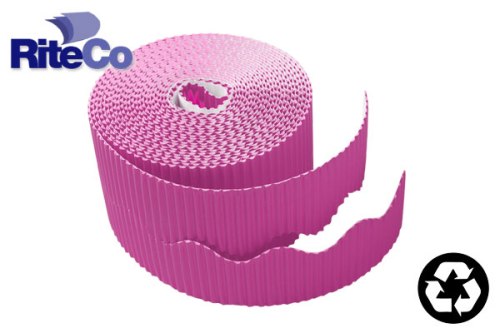 22805 Riteco Trim-it Corrugated Scalloped Decorative Border. Two .25 In. X 50 Ft. Strips Per Roll Purple, 6 Rolls
