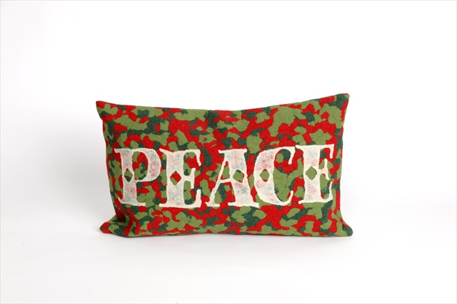 7sb1s420124 Visions Ii 4201-24 Peace Red 12 X 20 In. Outdoor Pillow