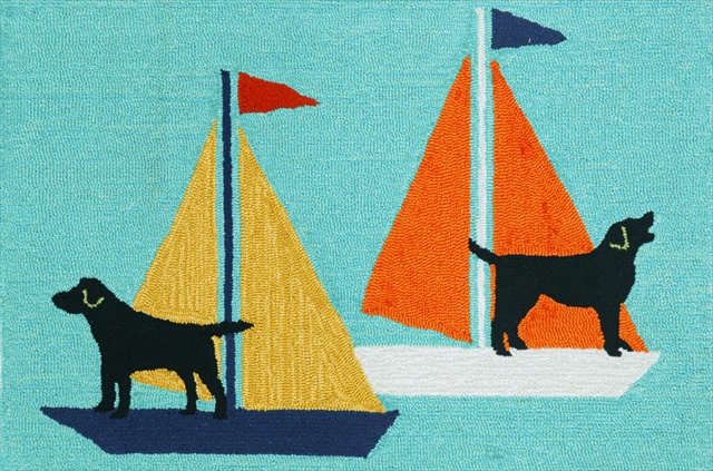 Ftp12140203 Frontporch 1402-03 Sailing Dogs Blue 20 X 30 In. Area Rugs