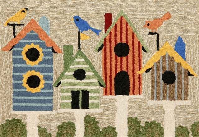 Ftp23144144 Frontporch 1441-44 Birdhouses Multi 24 X 36 In. Area Rugs