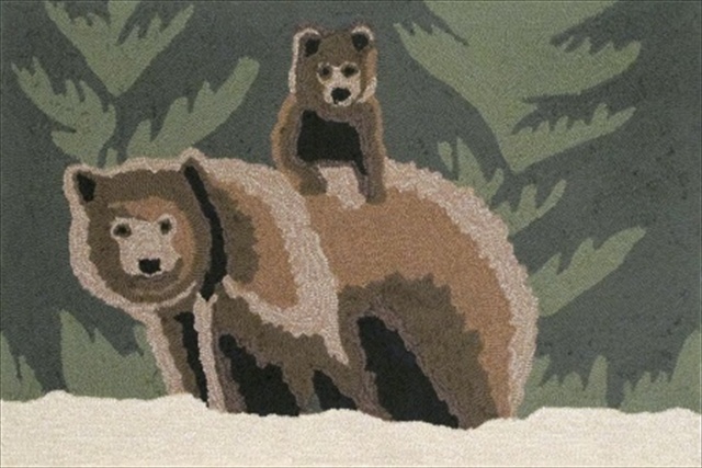 Ftp34146316 Frontporch 1463-16 Bear Family Forest 30 X 48 In. Area Rugs