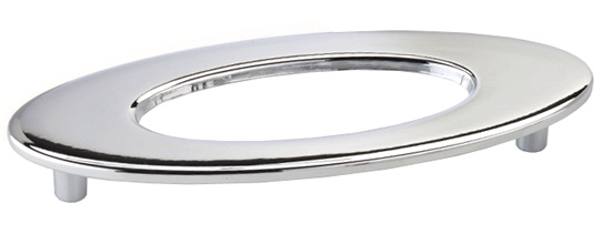 2564340 Oval Pull With Hole, Bright Chrome, 96 Mm