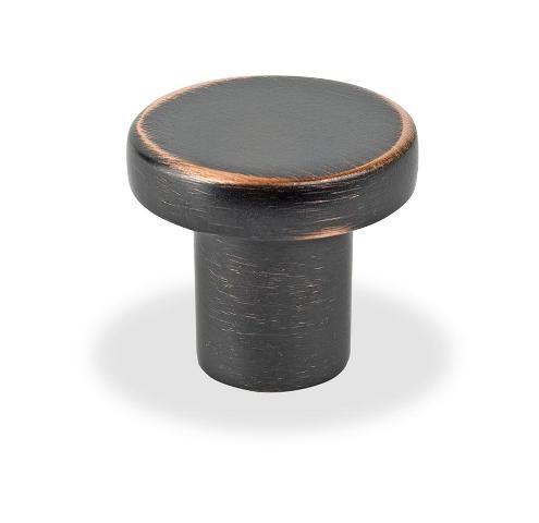 Z20780280010 Flat Circular Knob, Brushed Oil Rubbed Bronze, 28mm Overall