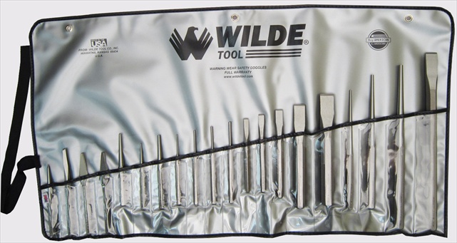 Wilde Tool K20.np/vr 20-piece Punch & Chisel Set Natural Finish-vinyl Roll
