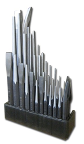 Wilde Tool K36.np/db 36-piece Punch & Chisel Set Natural Finish-display Board
