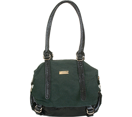 Adi-16-grn Chic Green Snake Print Leather Dual Shoulder Strap Womens Handbag