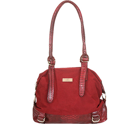 Adi-16-red Chic Snake Print Leather Dual Shoulder Strap Womens Handbag